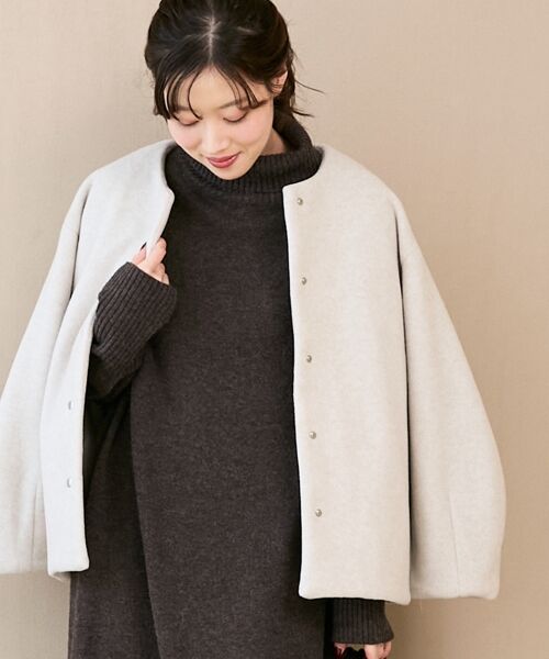 le.coeur blanc / ルクールブラン その他アウター | ノーカラーコクーンミドルコート | 詳細11
