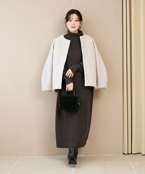 le.coeur blanc / ルクールブラン その他アウター | ノーカラーコクーンミドルコート | 詳細12
