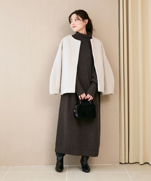 le.coeur blanc / ルクールブラン その他アウター | ノーカラーコクーンミドルコート | 詳細13