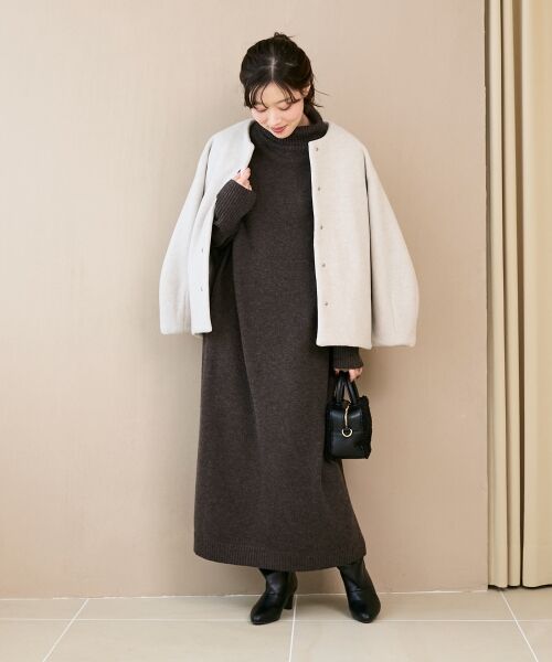 le.coeur blanc / ルクールブラン その他アウター | ノーカラーコクーンミドルコート | 詳細14