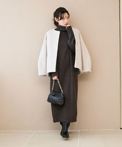 le.coeur blanc / ルクールブラン その他アウター | ノーカラーコクーンミドルコート | 詳細15