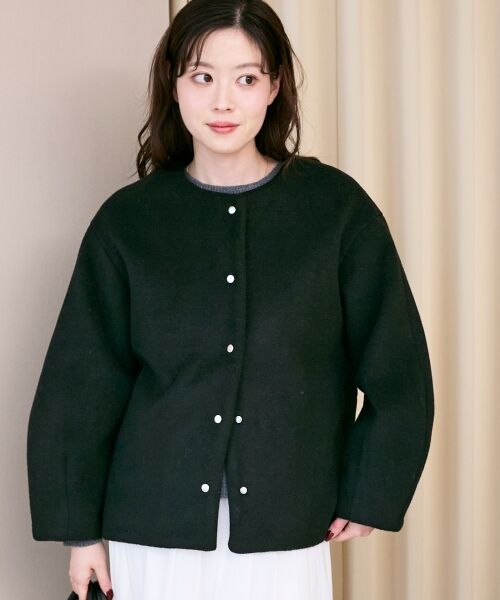 le.coeur blanc / ルクールブラン その他アウター | ノーカラーコクーンミドルコート | 詳細2