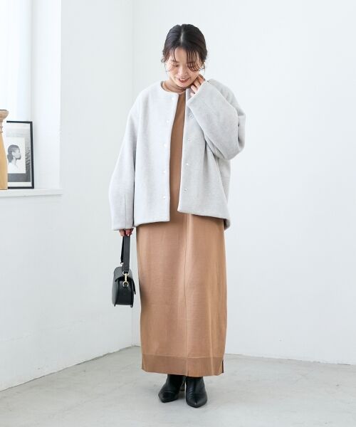 le.coeur blanc / ルクールブラン その他アウター | ノーカラーコクーンミドルコート | 詳細20
