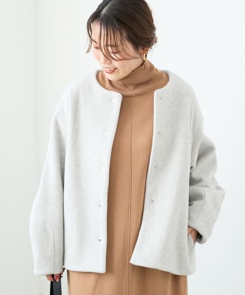 le.coeur blanc / ルクールブラン その他アウター | ノーカラーコクーンミドルコート | 詳細23