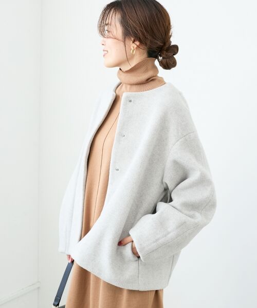 le.coeur blanc / ルクールブラン その他アウター | ノーカラーコクーンミドルコート | 詳細24