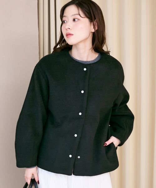 le.coeur blanc / ルクールブラン その他アウター | ノーカラーコクーンミドルコート | 詳細3