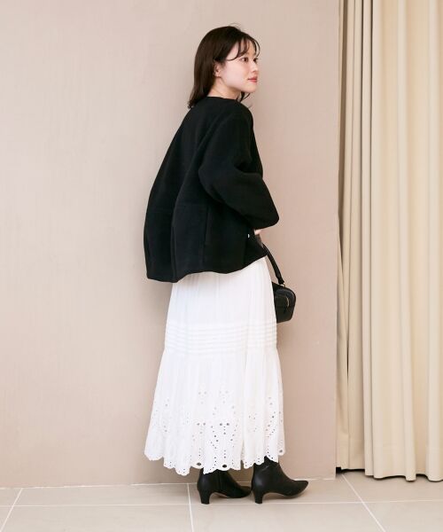 le.coeur blanc / ルクールブラン その他アウター | ノーカラーコクーンミドルコート | 詳細6