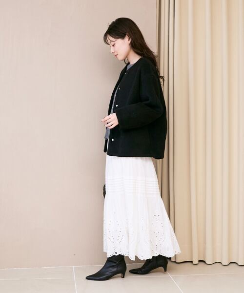 le.coeur blanc / ルクールブラン その他アウター | ノーカラーコクーンミドルコート | 詳細8