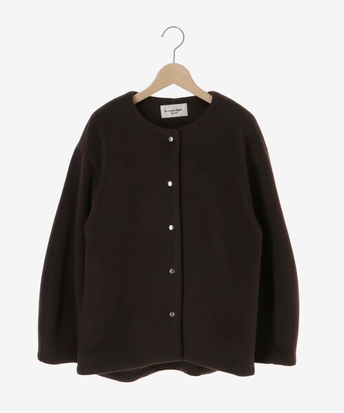 le.coeur blanc / ルクールブラン その他アウター | ノーカラーコクーンミドルコート（ブラウン）