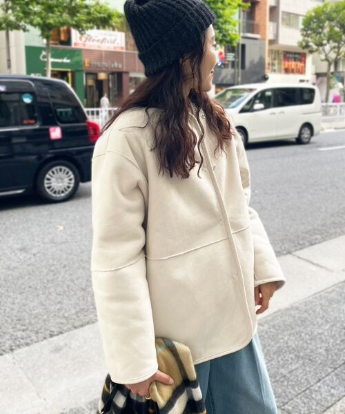 le.coeur blanc / ルクールブラン その他アウター | リバーシブルフェイクムートンコート | 詳細25