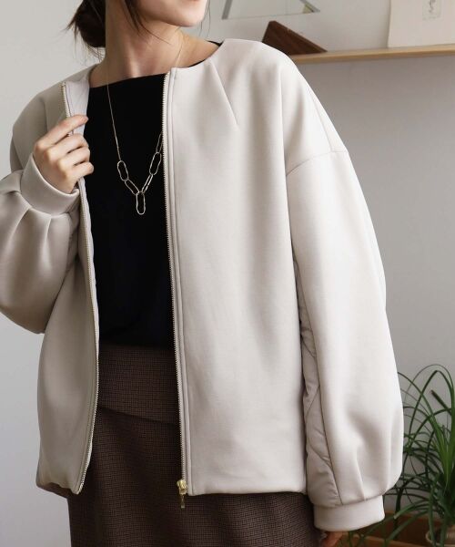 le.coeur blanc / ルクールブラン ブルゾン | ダンボール×キルトノーカラーコクーンブルゾン | 詳細11