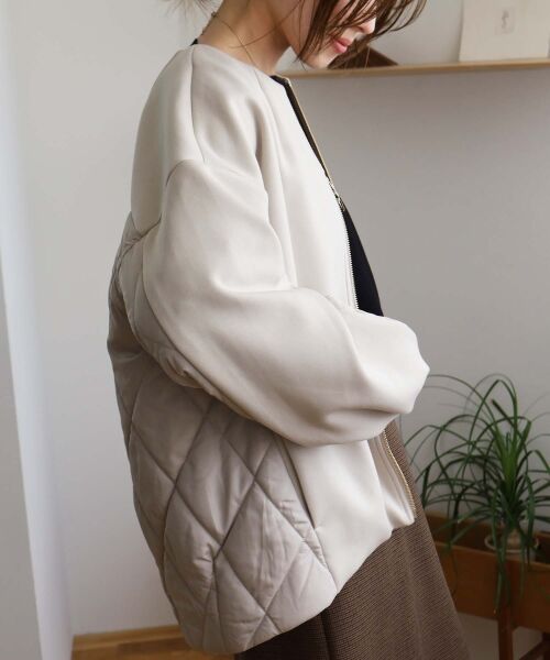 le.coeur blanc / ルクールブラン ブルゾン | ダンボール×キルトノーカラーコクーンブルゾン | 詳細12