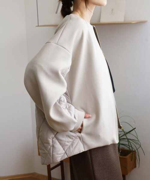 le.coeur blanc / ルクールブラン ブルゾン | ダンボール×キルトノーカラーコクーンブルゾン | 詳細13