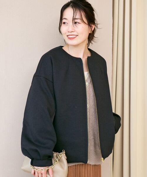 le.coeur blanc / ルクールブラン ブルゾン | ダンボール×キルトノーカラーコクーンブルゾン | 詳細18