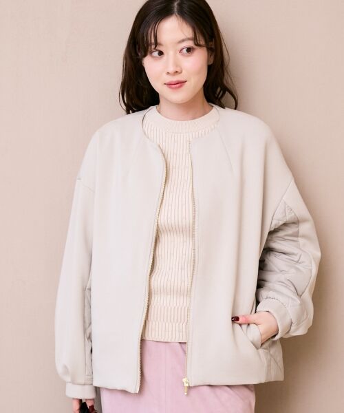 le.coeur blanc / ルクールブラン ブルゾン | ダンボール×キルトノーカラーコクーンブルゾン | 詳細2