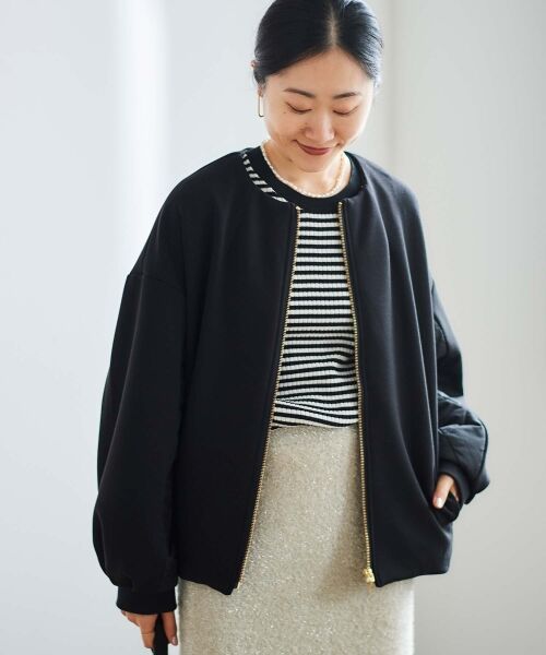 le.coeur blanc / ルクールブラン ブルゾン | ダンボール×キルトノーカラーコクーンブルゾン | 詳細25