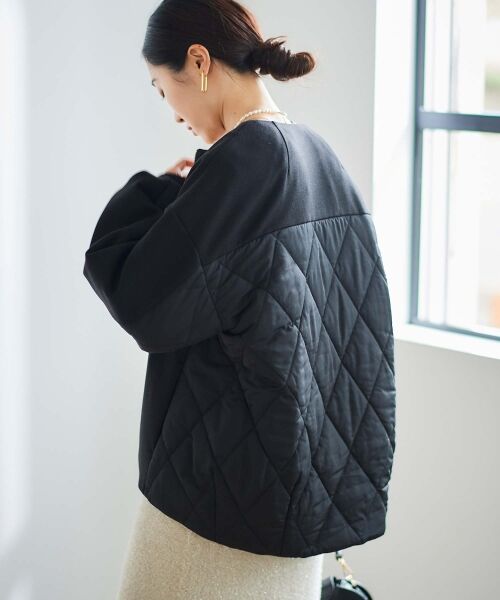 le.coeur blanc / ルクールブラン ブルゾン | ダンボール×キルトノーカラーコクーンブルゾン | 詳細26