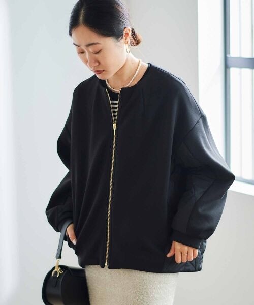 le.coeur blanc / ルクールブラン ブルゾン | ダンボール×キルトノーカラーコクーンブルゾン | 詳細28