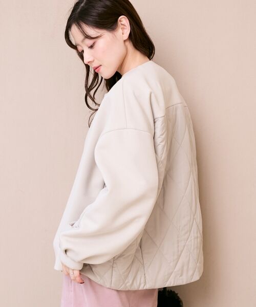 le.coeur blanc / ルクールブラン ブルゾン | ダンボール×キルトノーカラーコクーンブルゾン | 詳細4