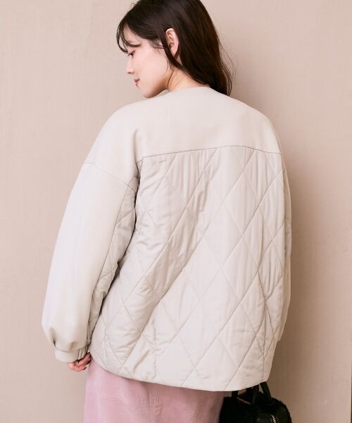 le.coeur blanc / ルクールブラン ブルゾン | ダンボール×キルトノーカラーコクーンブルゾン | 詳細5