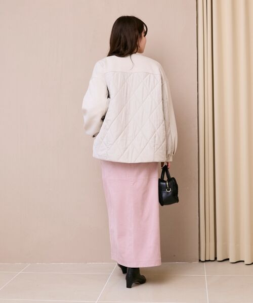 le.coeur blanc / ルクールブラン ブルゾン | ダンボール×キルトノーカラーコクーンブルゾン | 詳細9