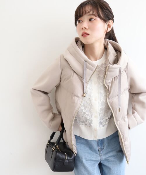 le.coeur blanc / ルクールブラン ブルゾン | カットボンディング×スムースタフタショートブルゾン | 詳細3