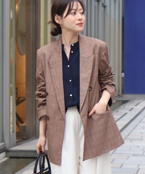 le.coeur blanc / ルクールブラン テーラードジャケット | グレンチェックダブルブレストジャケット | 詳細10