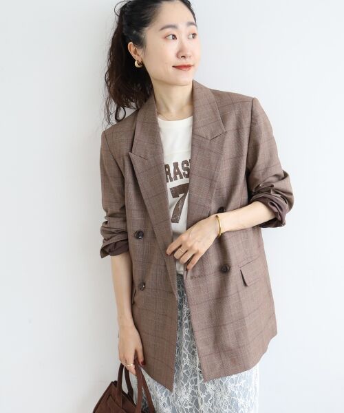 le.coeur blanc / ルクールブラン テーラードジャケット | グレンチェックダブルブレストジャケット | 詳細13