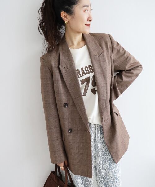 le.coeur blanc / ルクールブラン テーラードジャケット | グレンチェックダブルブレストジャケット | 詳細14