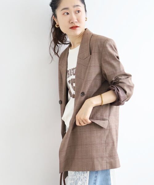 le.coeur blanc / ルクールブラン テーラードジャケット | グレンチェックダブルブレストジャケット | 詳細16