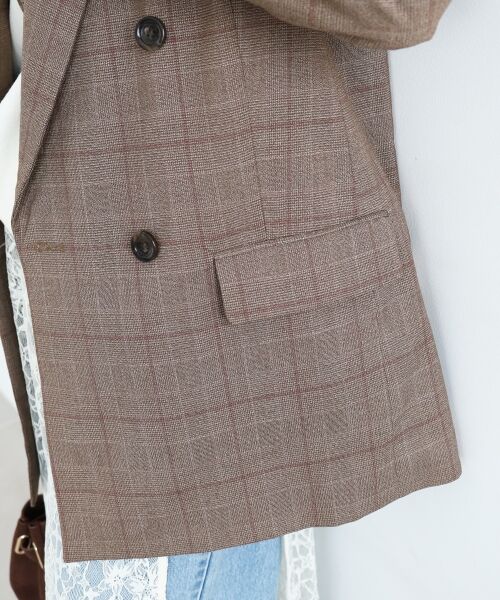 le.coeur blanc / ルクールブラン テーラードジャケット | グレンチェックダブルブレストジャケット | 詳細17