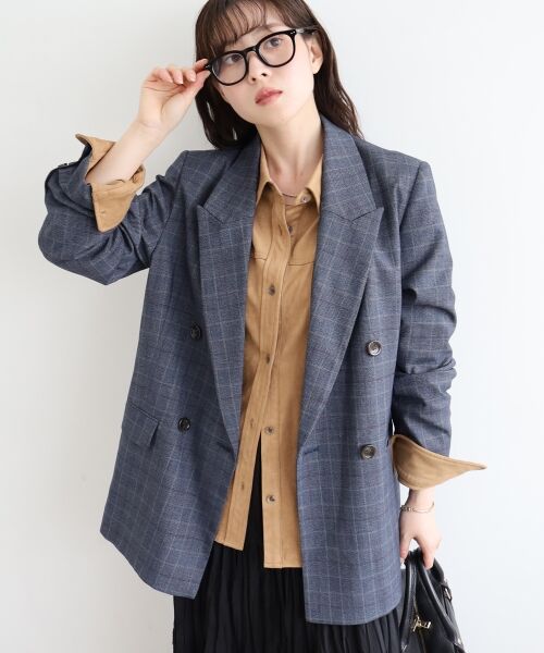 le.coeur blanc / ルクールブラン テーラードジャケット | グレンチェックダブルブレストジャケット | 詳細30