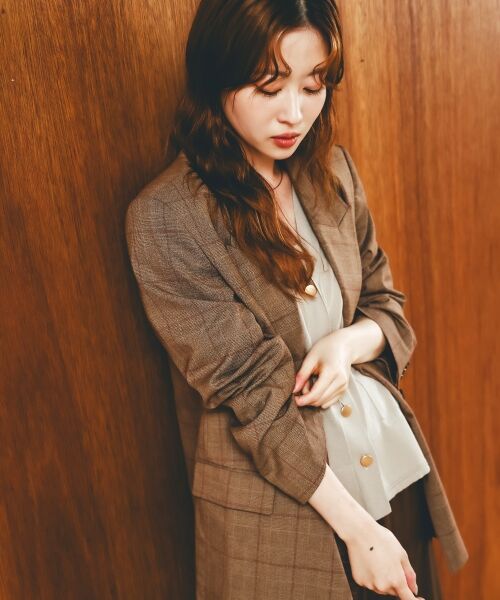 le.coeur blanc / ルクールブラン テーラードジャケット | グレンチェックダブルブレストジャケット | 詳細4