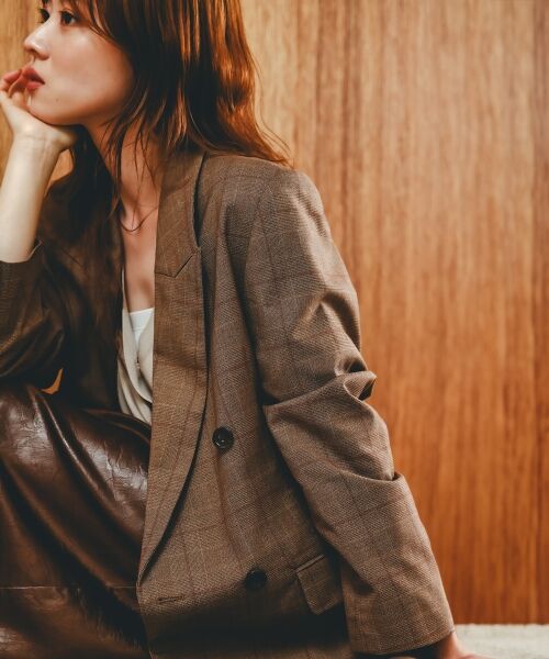 le.coeur blanc / ルクールブラン テーラードジャケット | グレンチェックダブルブレストジャケット | 詳細5