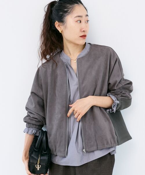 le.coeur blanc / ルクールブラン ブルゾン | 異素材ボリュームスリーブブルゾン | 詳細10