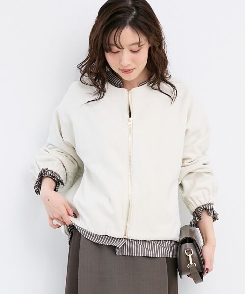 le.coeur blanc / ルクールブラン ブルゾン | 異素材ボリュームスリーブブルゾン | 詳細14