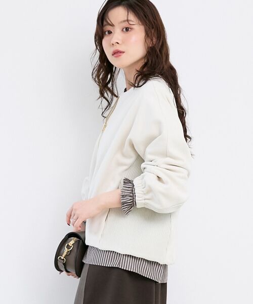 le.coeur blanc / ルクールブラン ブルゾン | 異素材ボリュームスリーブブルゾン | 詳細15