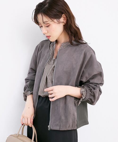 le.coeur blanc / ルクールブラン ブルゾン | 異素材ボリュームスリーブブルゾン | 詳細4
