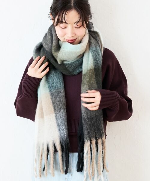 le.coeur blanc / ルクールブラン マフラー・ショール・スヌード・ストール | マルチチェックストール | 詳細3