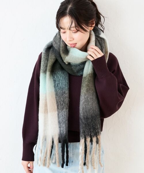 le.coeur blanc / ルクールブラン マフラー・ショール・スヌード・ストール | マルチチェックストール | 詳細4