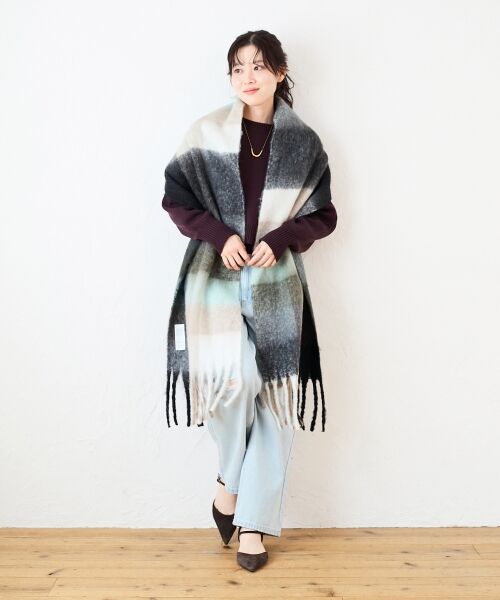 le.coeur blanc / ルクールブラン マフラー・ショール・スヌード・ストール | マルチチェックストール | 詳細5