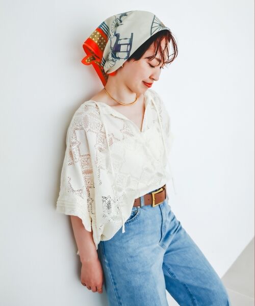 le.coeur blanc / ルクールブラン バンダナ・スカーフ | AULENTTIヴィンテージスカーフ | 詳細14