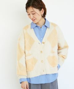 le.coeur blanc / ルクールブラン カーディガン・ボレロ | TORRAZZO DONNA別注アーガイルニットカーデ