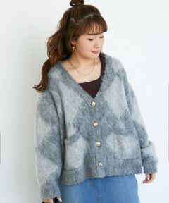 le.coeur blanc / ルクールブラン カーディガン・ボレロ | TORRAZZO DONNA別注アーガイルニットカーデ