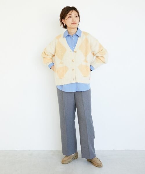 le.coeur blanc / ルクールブラン カーディガン・ボレロ | TORRAZZO DONNA別注アーガイルニットカーデ | 詳細10