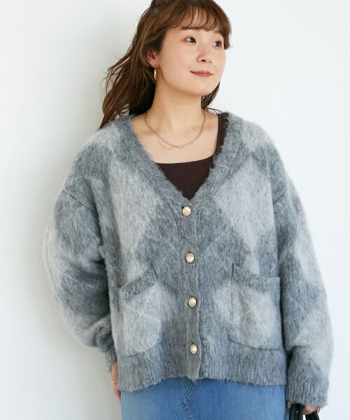 le.coeur blanc / ルクールブラン カーディガン・ボレロ | TORRAZZO DONNA別注アーガイルニットカーデ | 詳細16