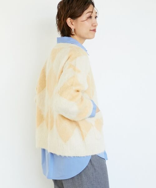 le.coeur blanc / ルクールブラン カーディガン・ボレロ | TORRAZZO DONNA別注アーガイルニットカーデ | 詳細5