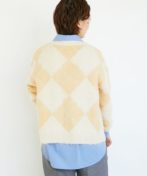 le.coeur blanc / ルクールブラン カーディガン・ボレロ | TORRAZZO DONNA別注アーガイルニットカーデ | 詳細6