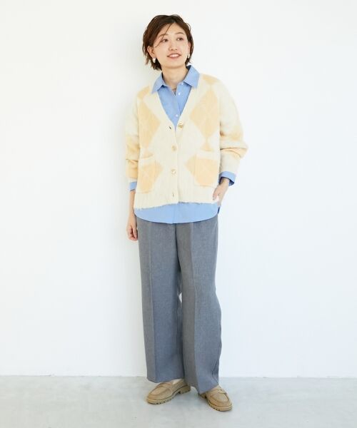 le.coeur blanc / ルクールブラン カーディガン・ボレロ | TORRAZZO DONNA別注アーガイルニットカーデ | 詳細7