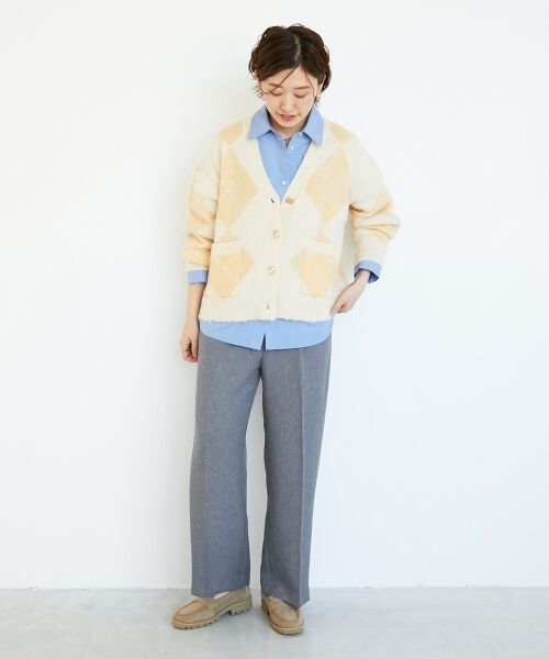 le.coeur blanc / ルクールブラン カーディガン・ボレロ | TORRAZZO DONNA別注アーガイルニットカーデ | 詳細8